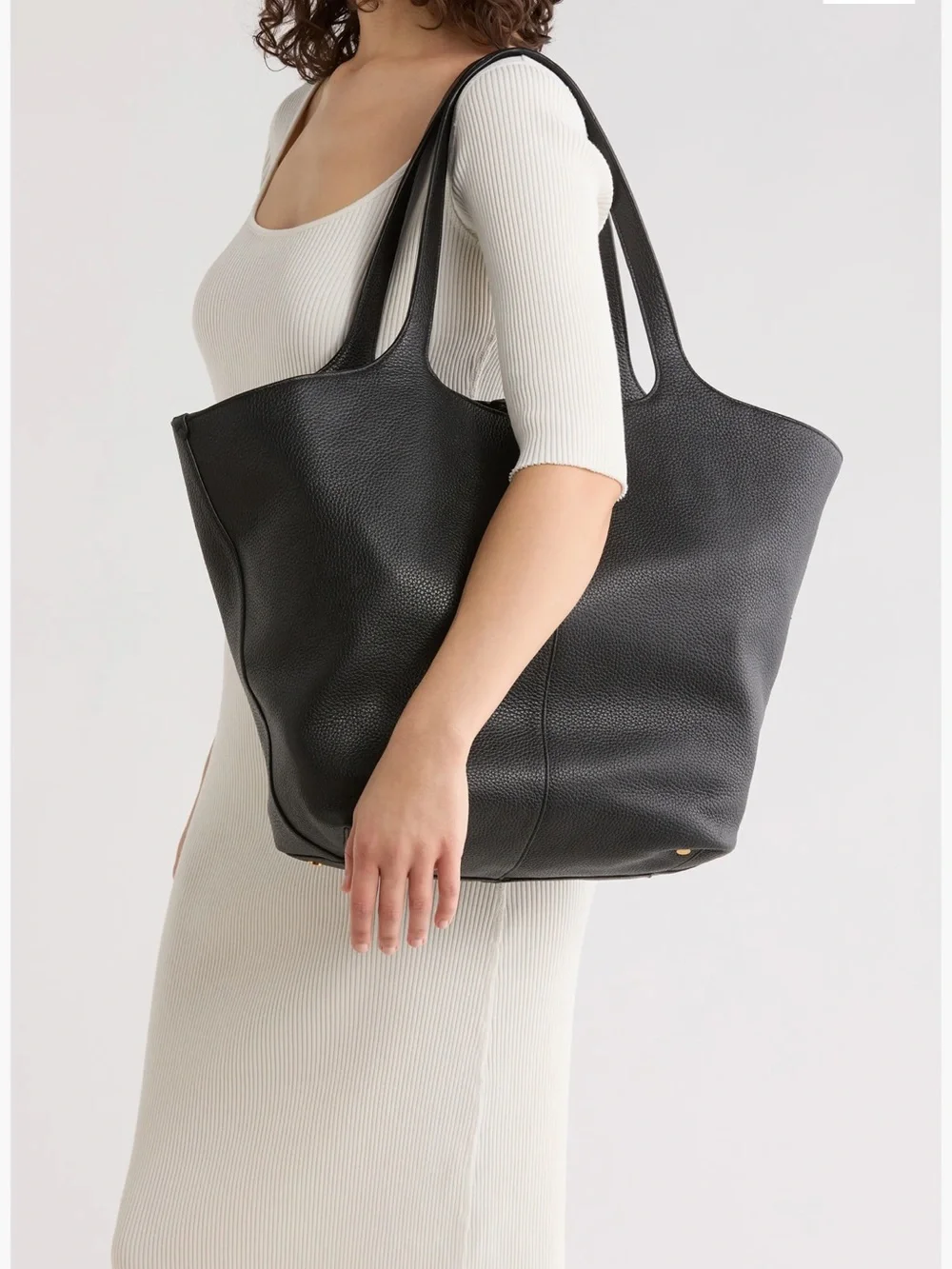 Vince Meadow Large Leather Drawstring Tote